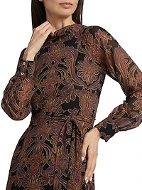 Jill Printed Chiffon Maxi Dress