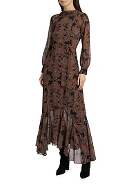 Jill Printed Chiffon Maxi Dress