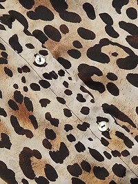 Celine Leopard-Print Satin Shirt