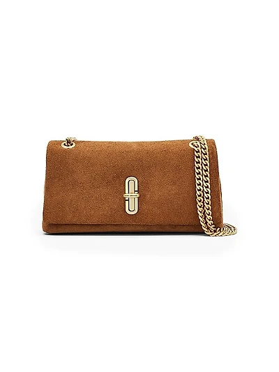The Dual Chain Mini Suede Crossbody Bag