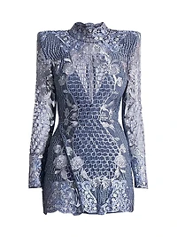 Echo Crystal-Embellished Lace Minidress