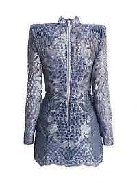 Echo Crystal-Embellished Lace Minidress