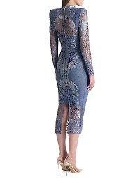 Echo Crystal-Embellished Lace Midi-Dress
