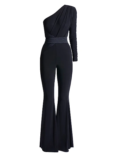 Resonance Pleated One-Shoulder Jumpsuit