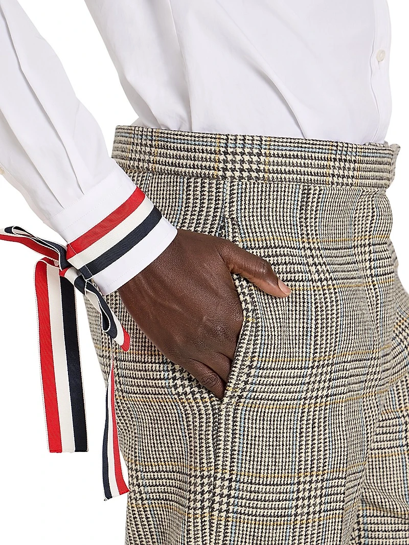 Scarf Cuff Poplin Button-Up Shirt
