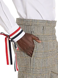 Scarf Cuff Poplin Button-Up Shirt