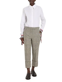 Scarf Cuff Poplin Button-Up Shirt