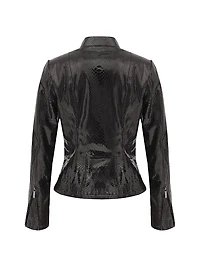 Metis Suede Python Printed Zip Jacket