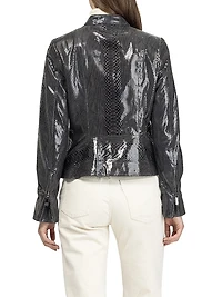 Metis Suede Python Printed Zip Jacket