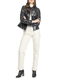 Metis Suede Python Printed Zip Jacket