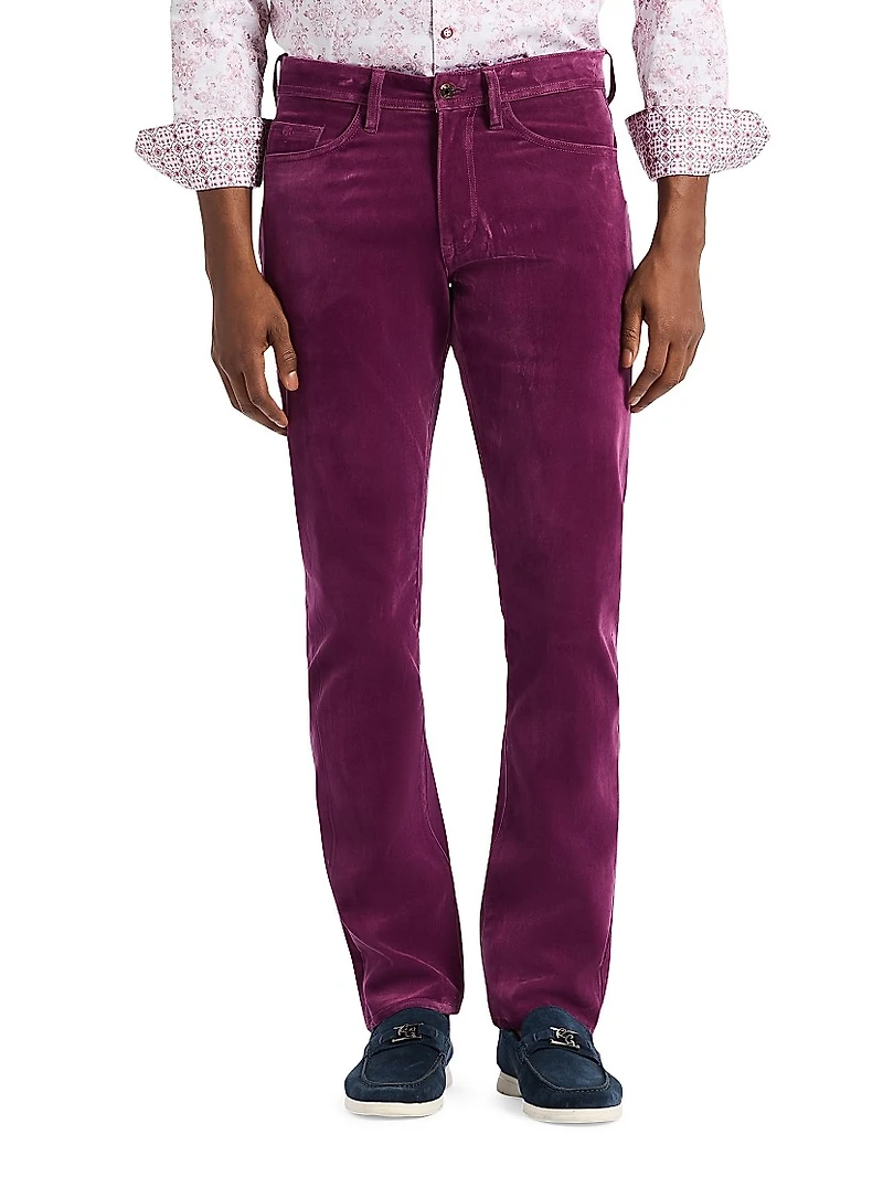 Celestial Velvet Slim-Fit Pants