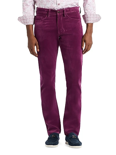Celestial Velvet Slim-Fit Pants