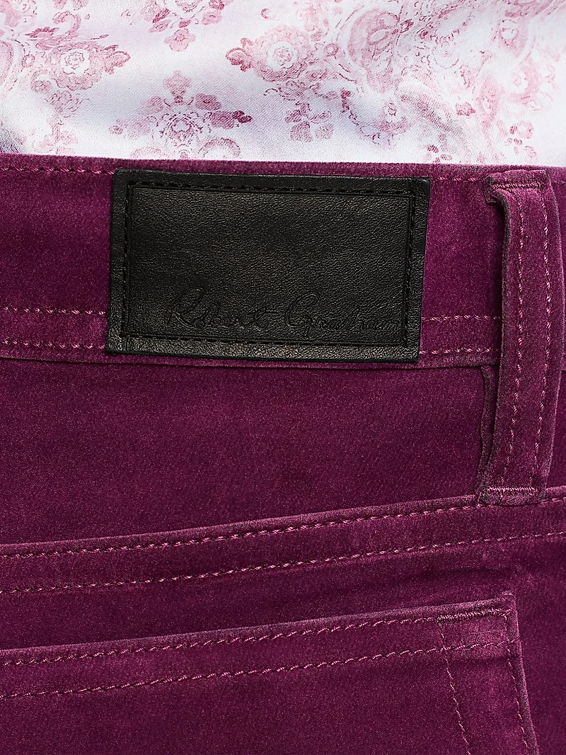 Celestial Velvet Slim-Fit Pants