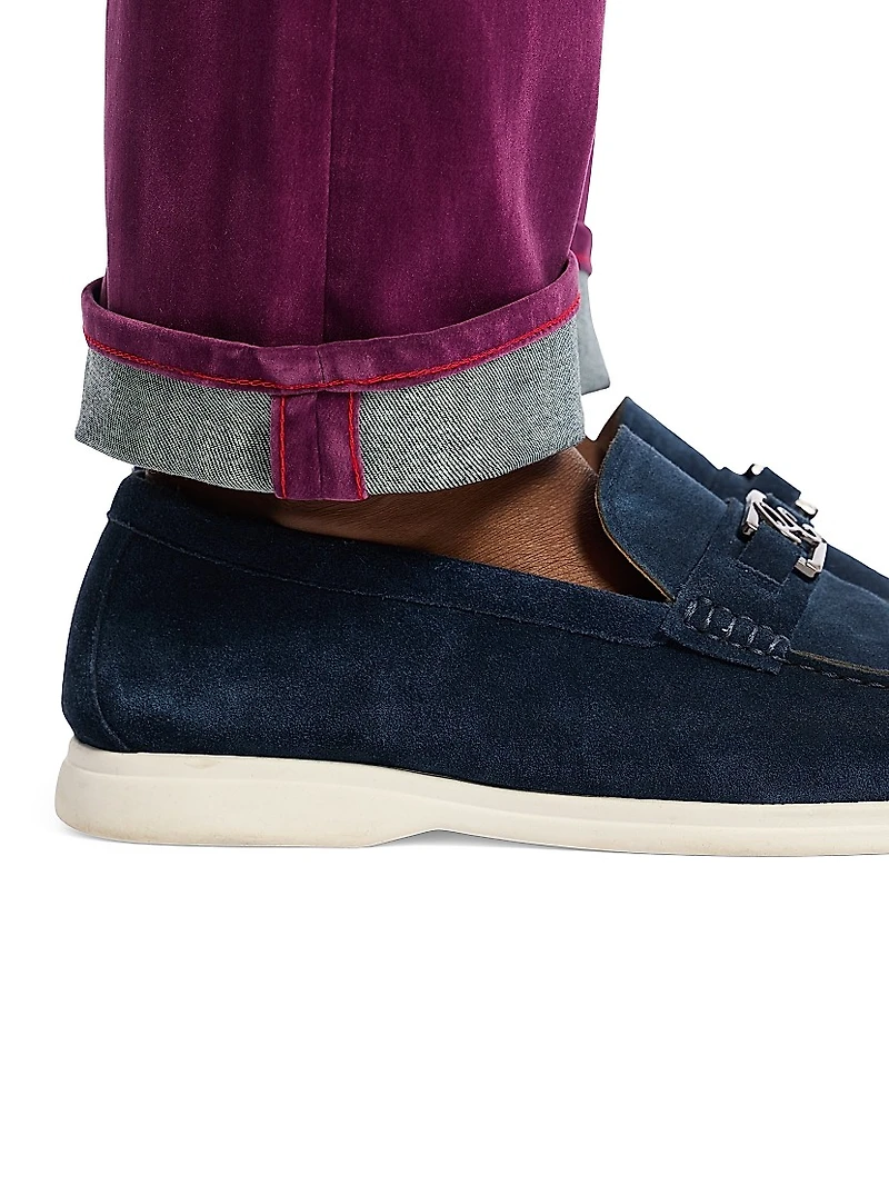 Celestial Velvet Slim-Fit Pants