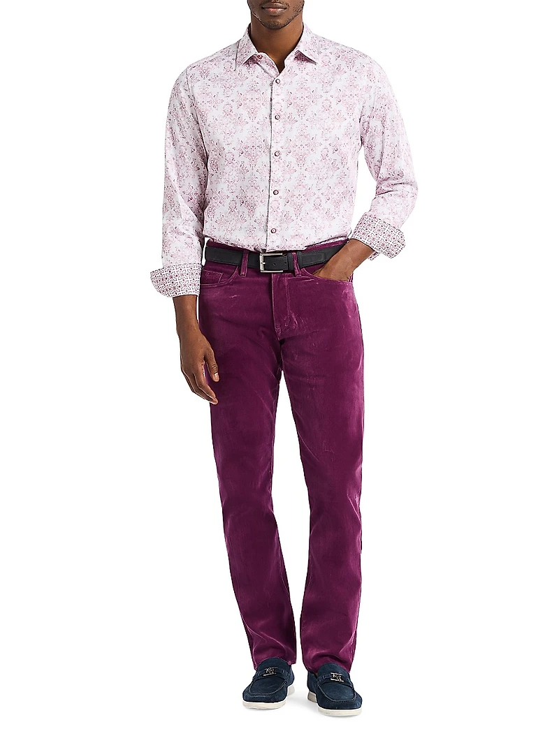 Celestial Velvet Slim-Fit Pants