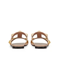 Flat Roman Stud Calfskin Slide Sandals