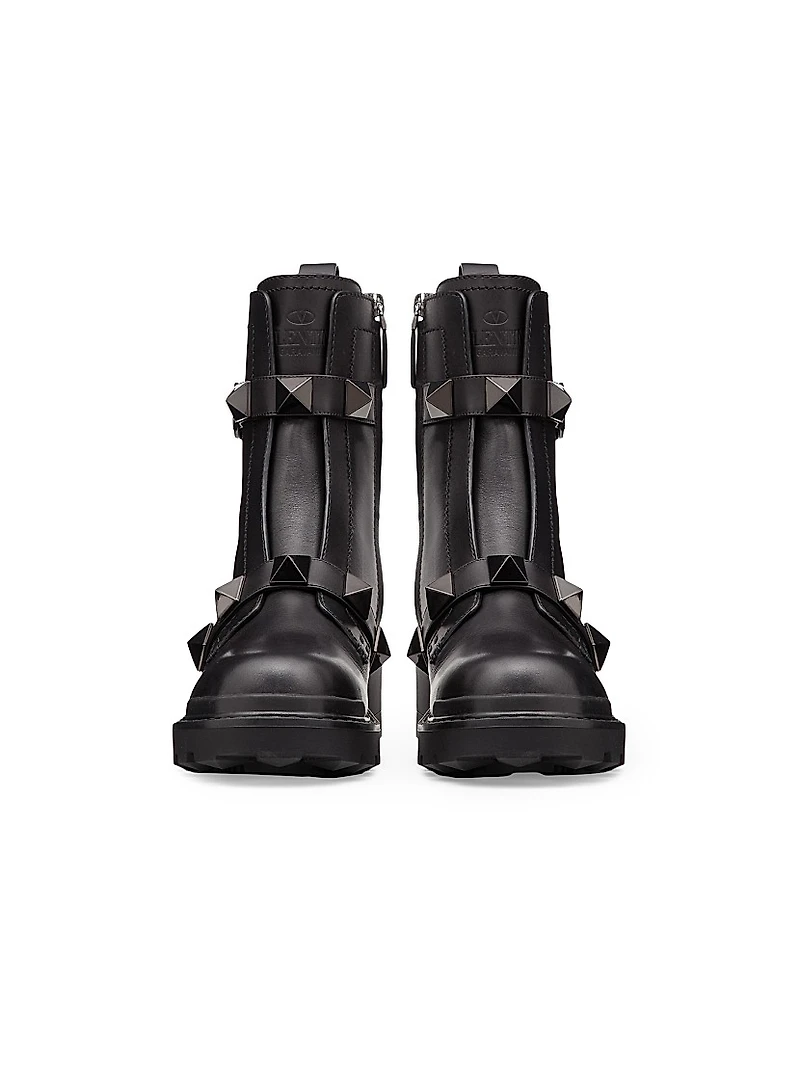 Roman 40MM Stud Calfskin Combat Boots