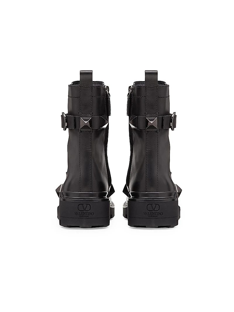 Roman 40MM Stud Calfskin Combat Boots