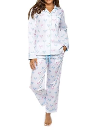Women's Tennis Bows Long Pajama Set