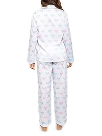 Women's Tennis Bows Long Pajama Set