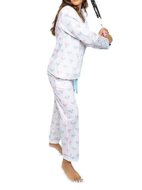 Women's Tennis Bows Long Pajama Set