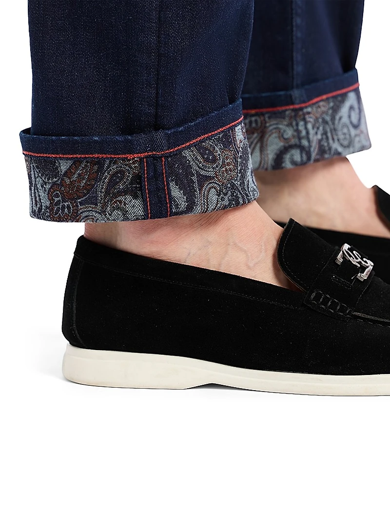 Gottsman Paisley-Cuff Jeans