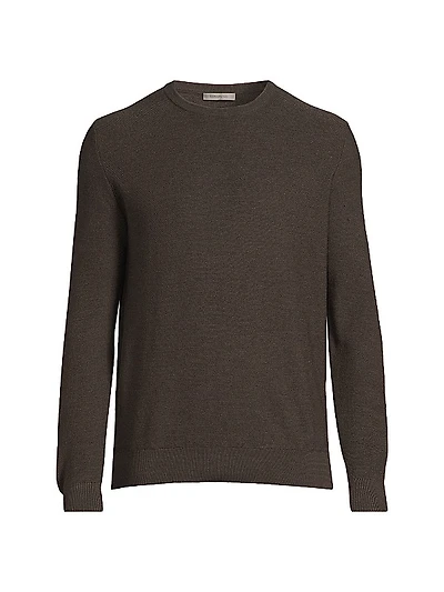 Birdseye Wool Crewneck Sweater