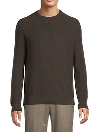 Birdseye Wool Crewneck Sweater