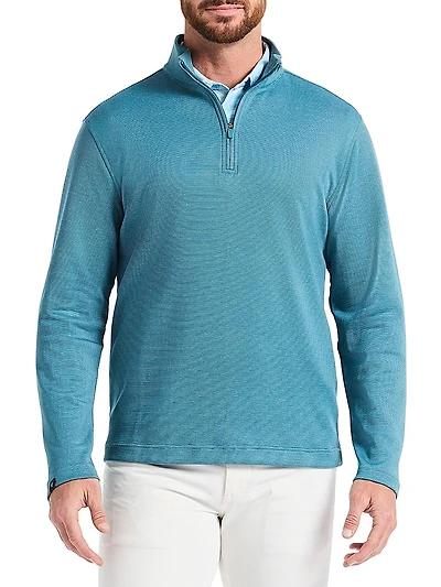 Textured Knit Quarter-Zip Sweater