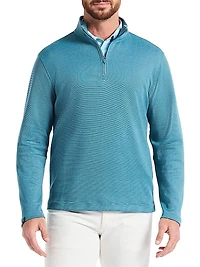 Textured Knit Quarter-Zip Sweater