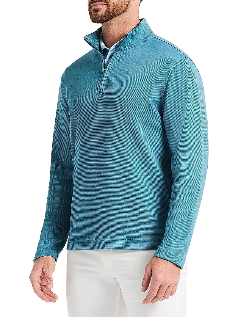 Textured Knit Quarter-Zip Sweater