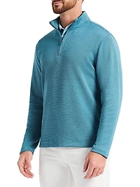 Textured Knit Quarter-Zip Sweater