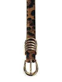 Hollyhock Animal-Printed Pony Hair Belt