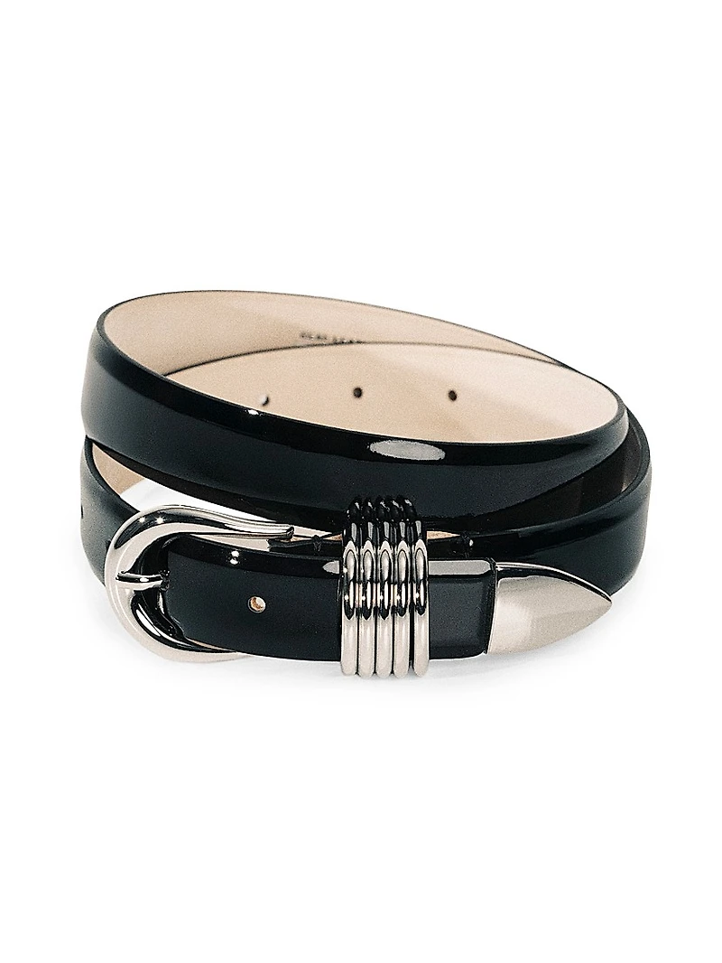 Hollyhock Lacquer Leather Belt