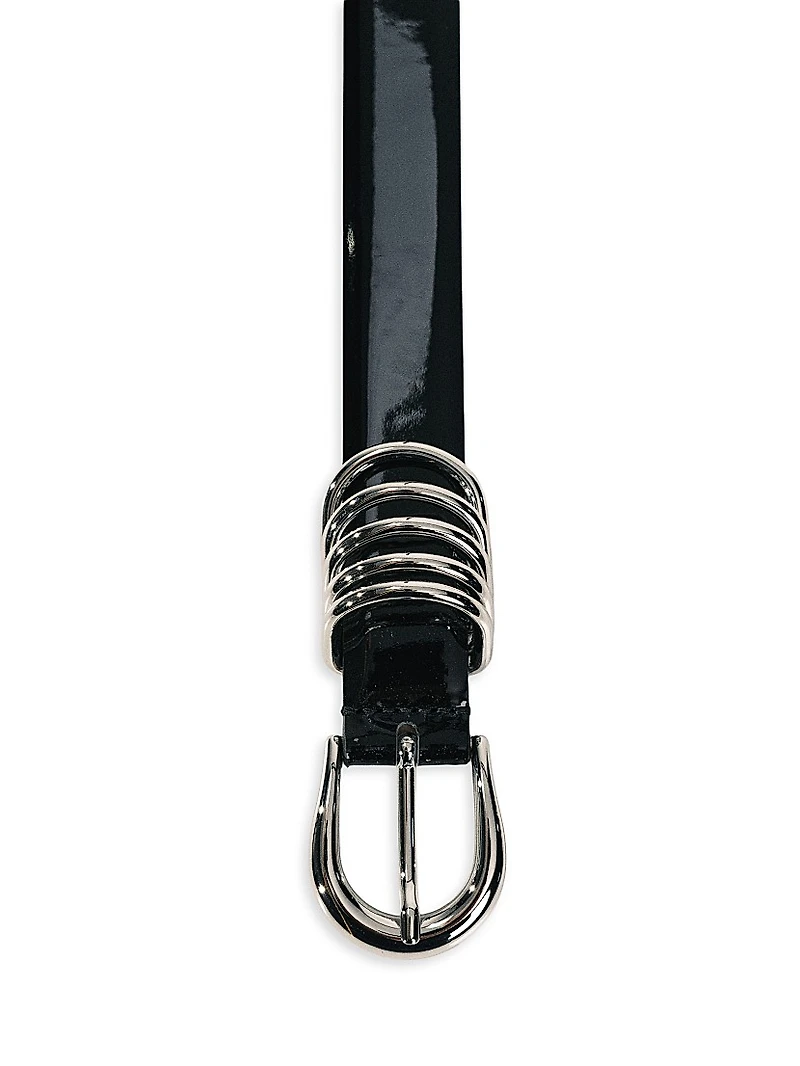 Hollyhock Lacquer Leather Belt
