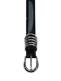 Hollyhock Lacquer Leather Belt