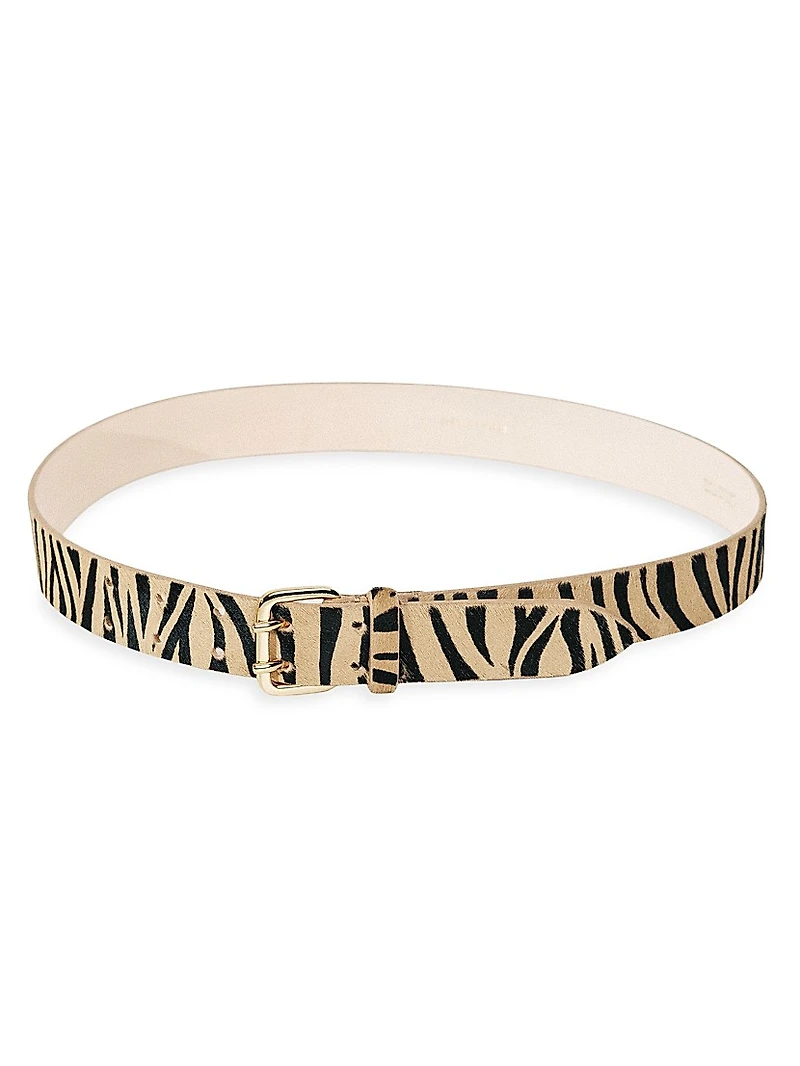 Mini Hutch Animal-Printed Pony Hair Belt