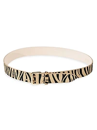 Mini Hutch Animal-Printed Pony Hair Belt