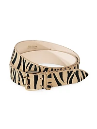Mini Hutch Animal-Printed Pony Hair Belt