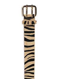 Mini Hutch Animal-Printed Pony Hair Belt