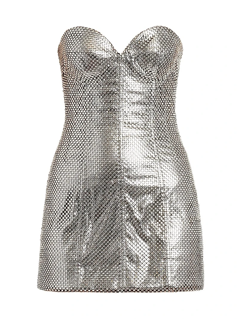 Strapless Metallic Minidress