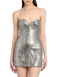 Strapless Metallic Minidress