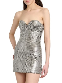 Strapless Metallic Minidress