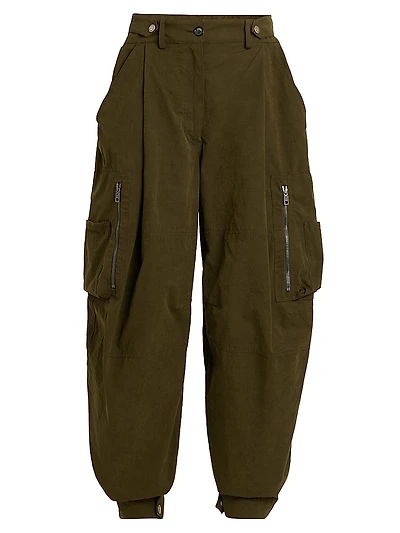 Baggy Cotton-Blend Cargo Trousers