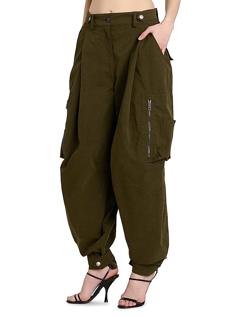 Baggy Cotton-Blend Cargo Trousers