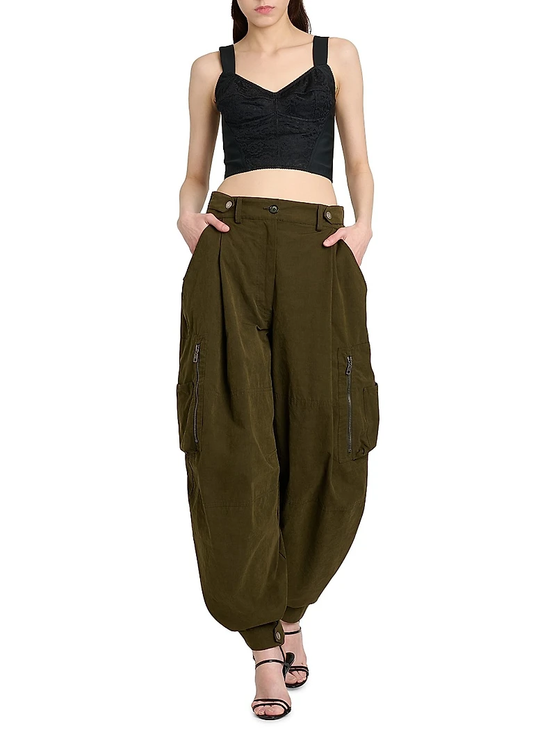 Baggy Cotton-Blend Cargo Trousers