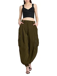 Baggy Cotton-Blend Cargo Trousers