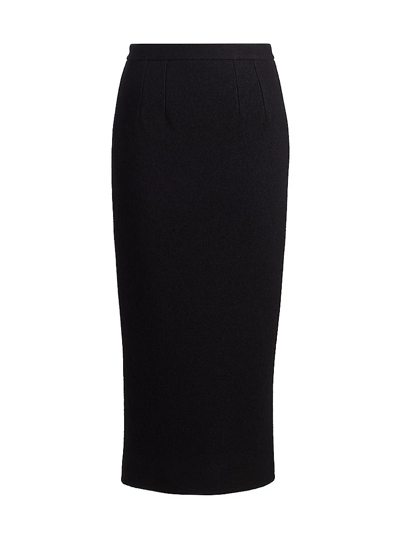Woolen Pencil Midi-Skirt