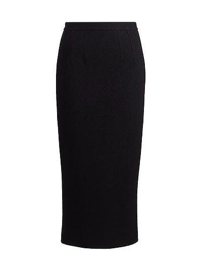 Woolen Pencil Midi-Skirt