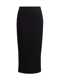 Woolen Pencil Midi-Skirt
